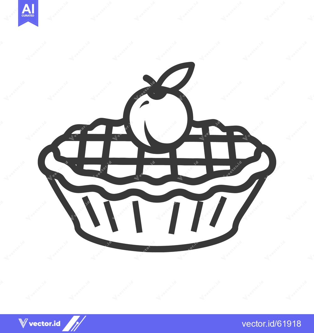 Premium Vector dari A delicious apple pie illustration with a decorative lattice design