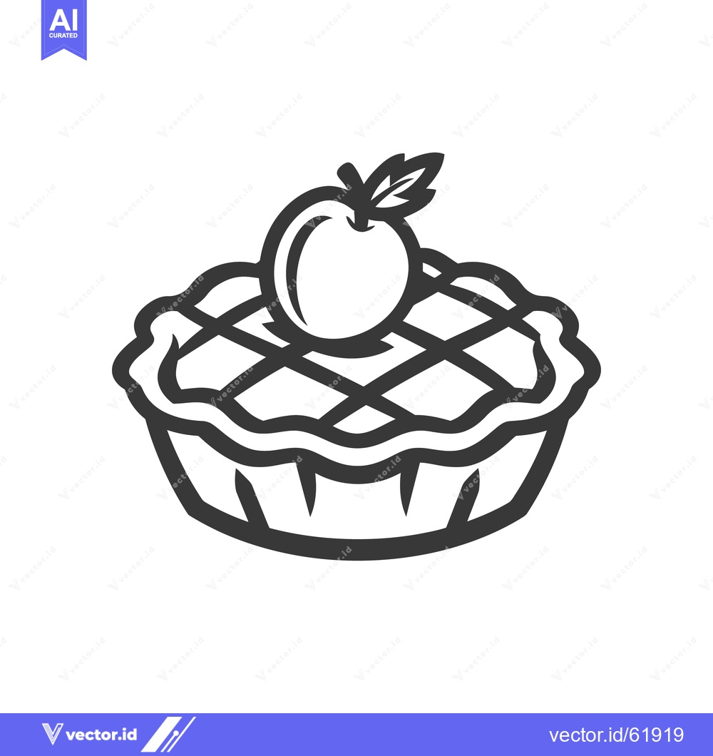 Premium Vector dari Simple graphic illustration depicting an apple pie with fruit topping