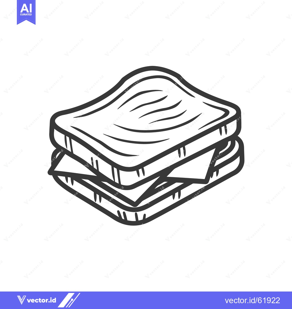 Premium Vector dari A simple two layered sandwich illustration with cheese and bread