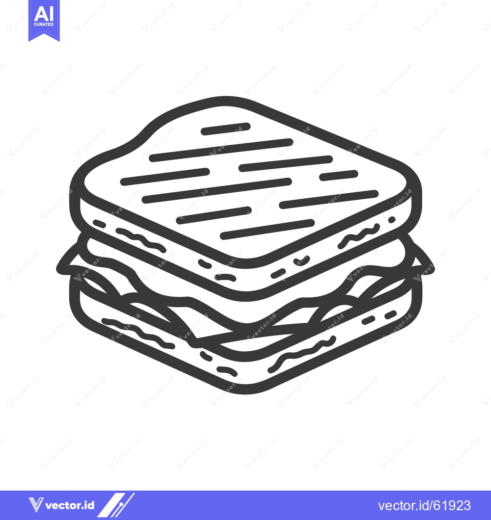 Premium Vector dari A simple illustration of a delicious toasted sandwich on white