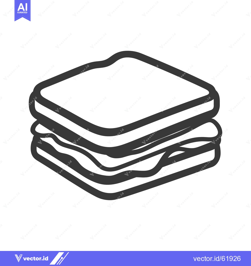 Premium Vector of A simple illustration depicting a stacked sandwich prepared for eating