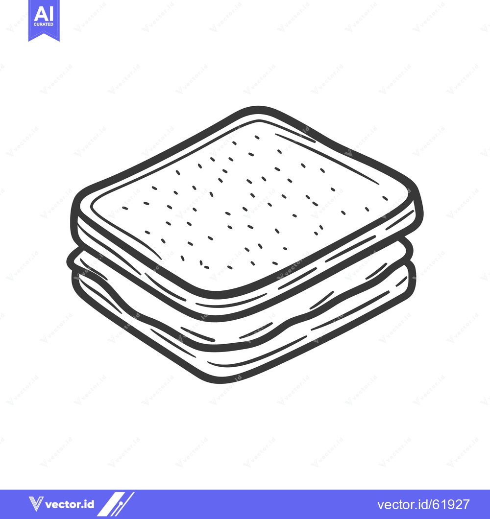Premium Vector of Simple illustration depicting a stacked sandwich with different fillin