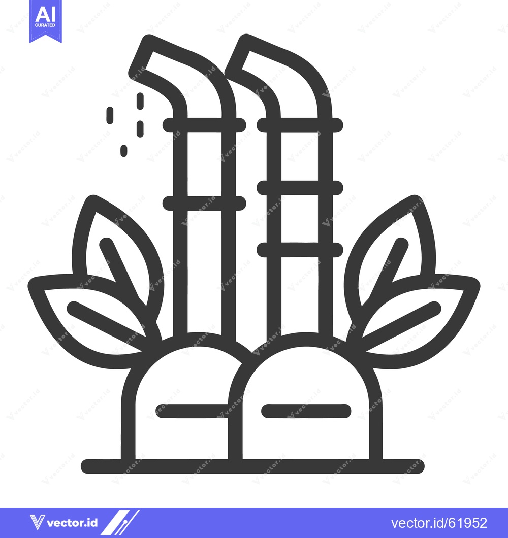 Premium Vector dari Two sugarcane stalks with leaves and droplets are depicted here