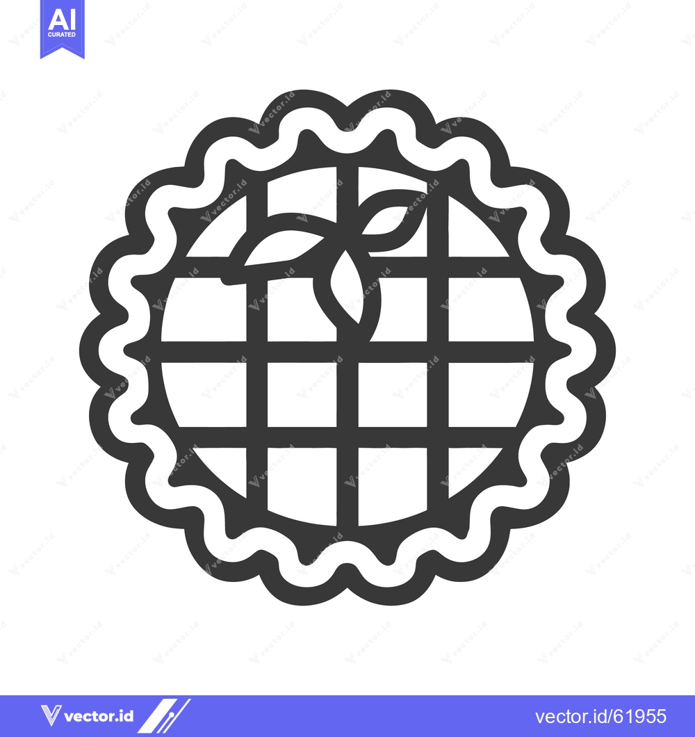 Premium Vector of A black and white illustration of a decorative fruit pie