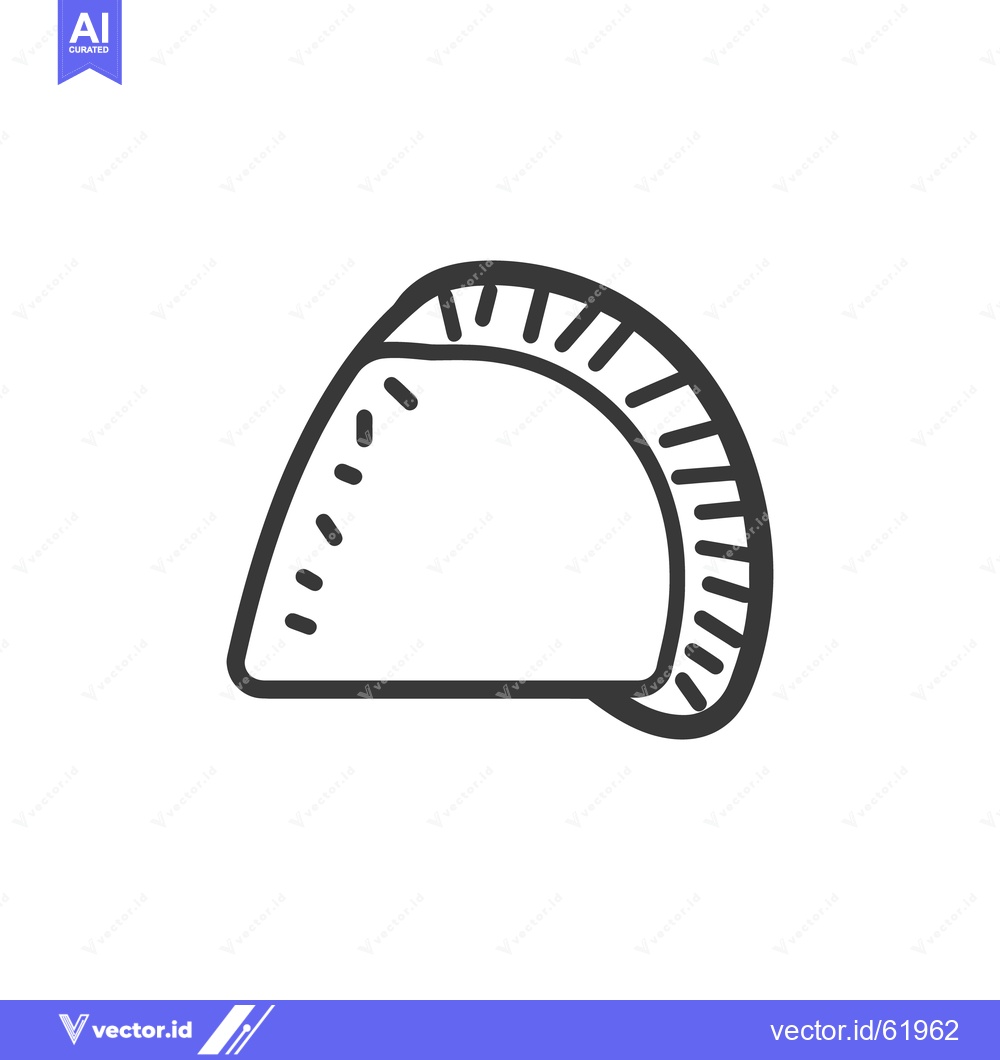 Premium Vector dari An isolated outline illustration depicts a filled hand held pastry ite