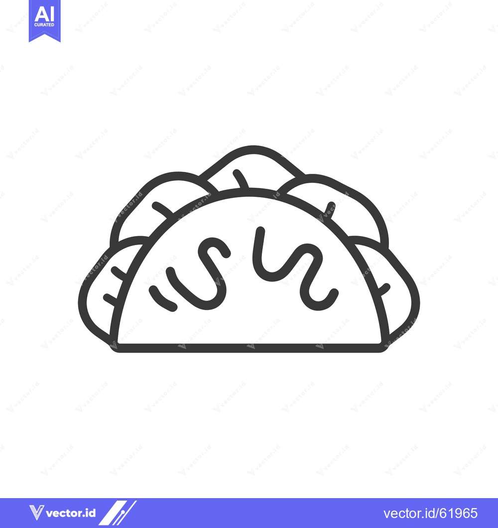 Premium Vector dari Simple line drawing depicts a stuffed savory food item