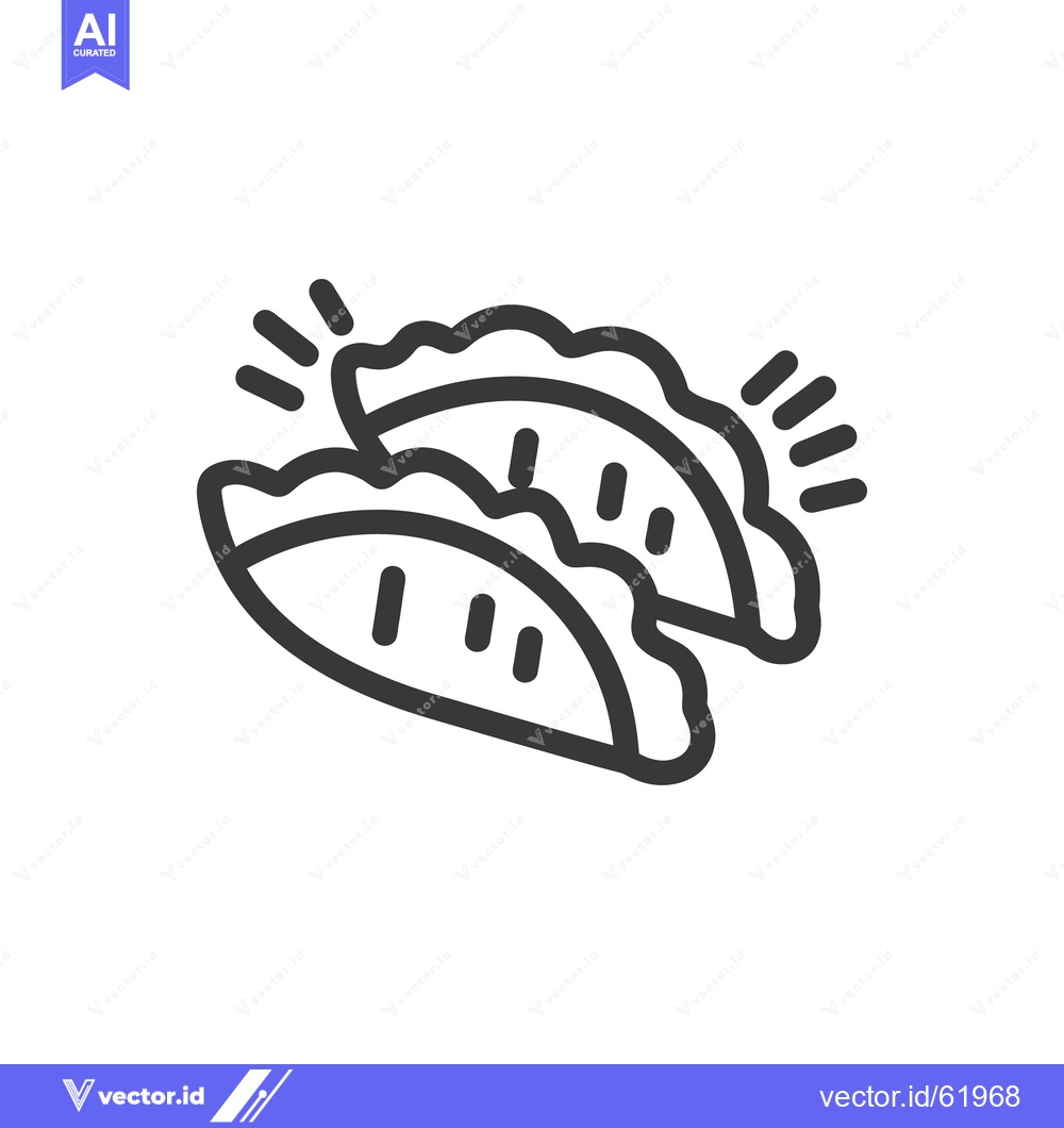 Premium Vector of Two stylized dumplings are presented with simple radiant lines