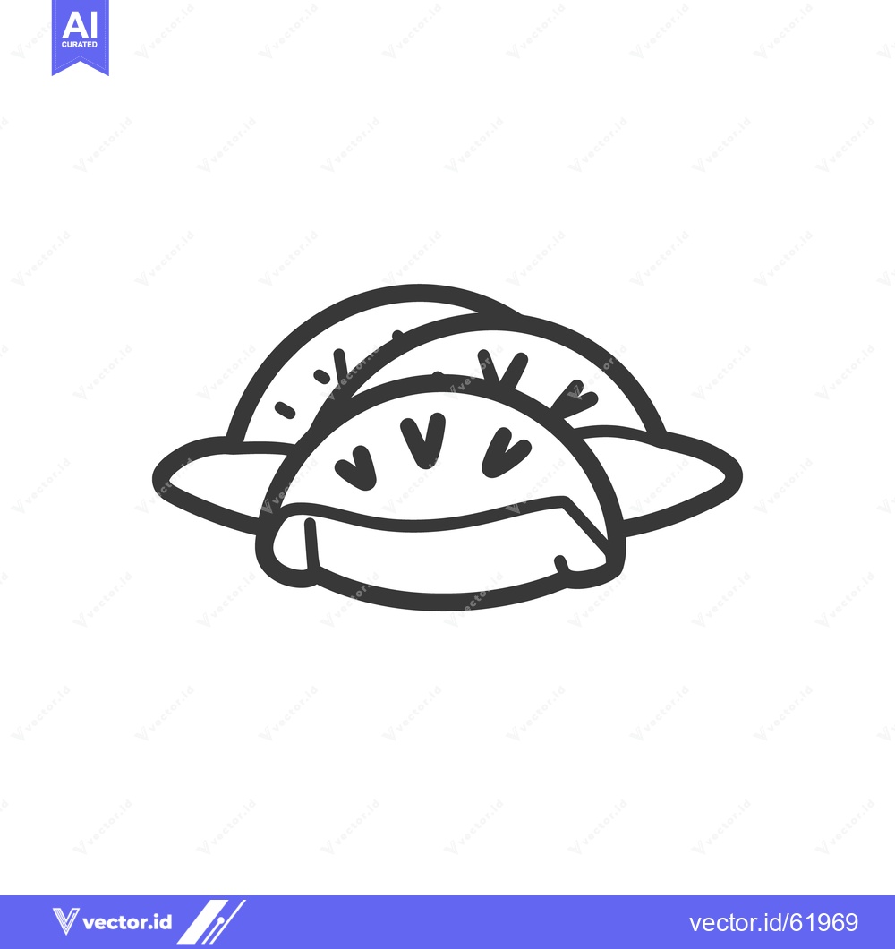 Premium Vector dari A line drawing of several semi circle food items