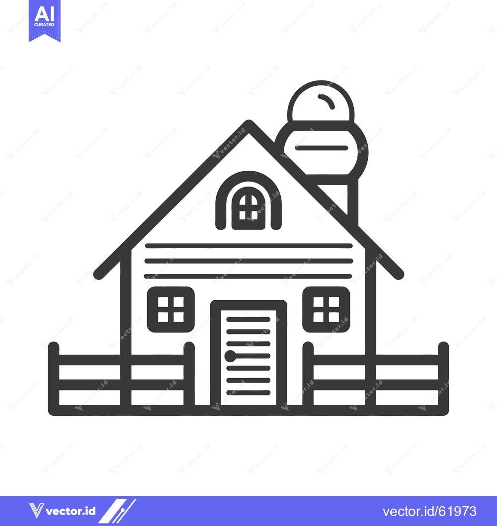 Premium Vector of A simple black and white line art house design