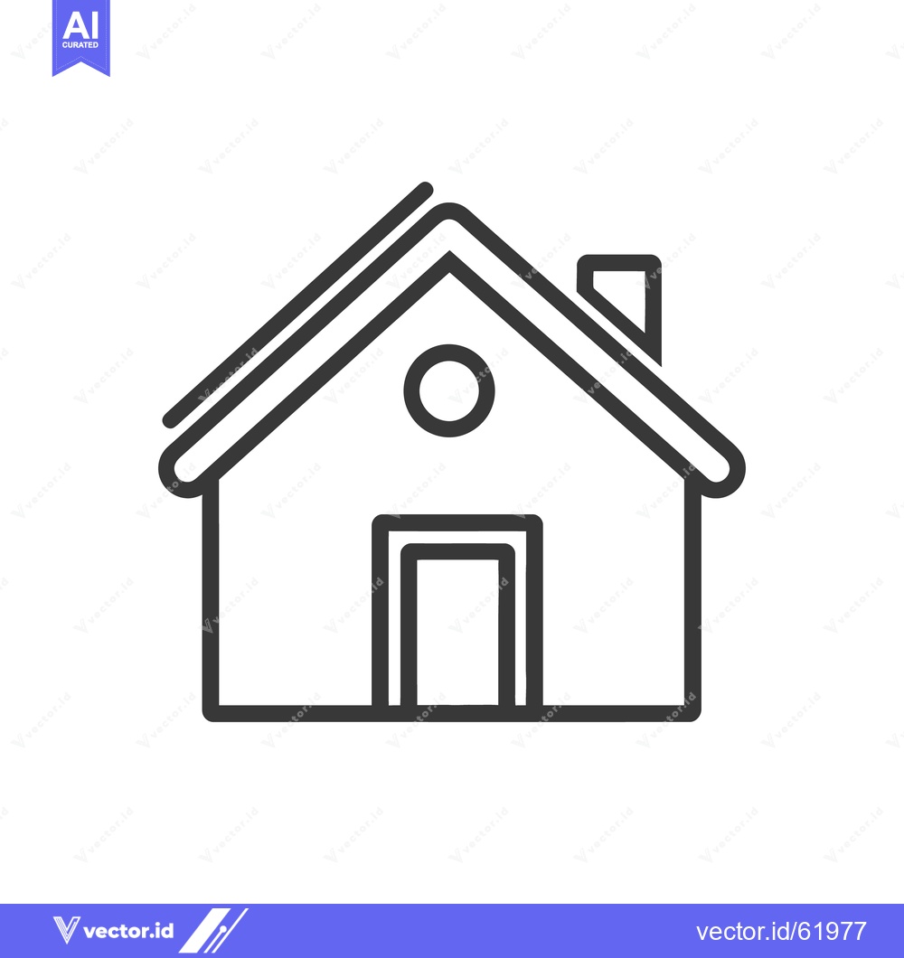 Premium Vector dari An outlined representation of a simple residential house dwelling