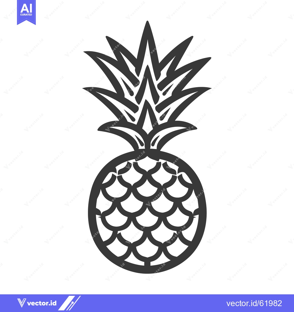 Premium Vector of A simple graphic depiction of a delicious pineapple fruit
