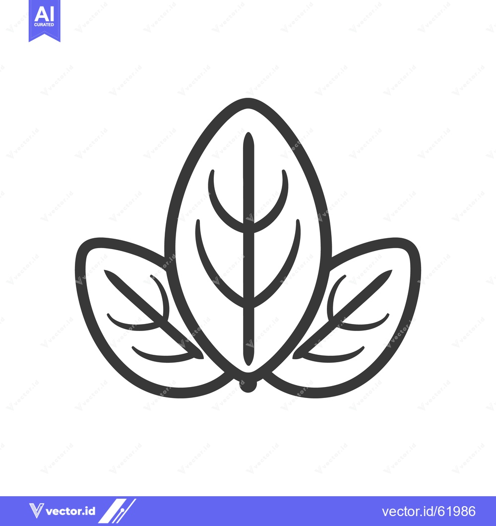 Premium Vector dari A simple illustration depicting three stylized green leaves together