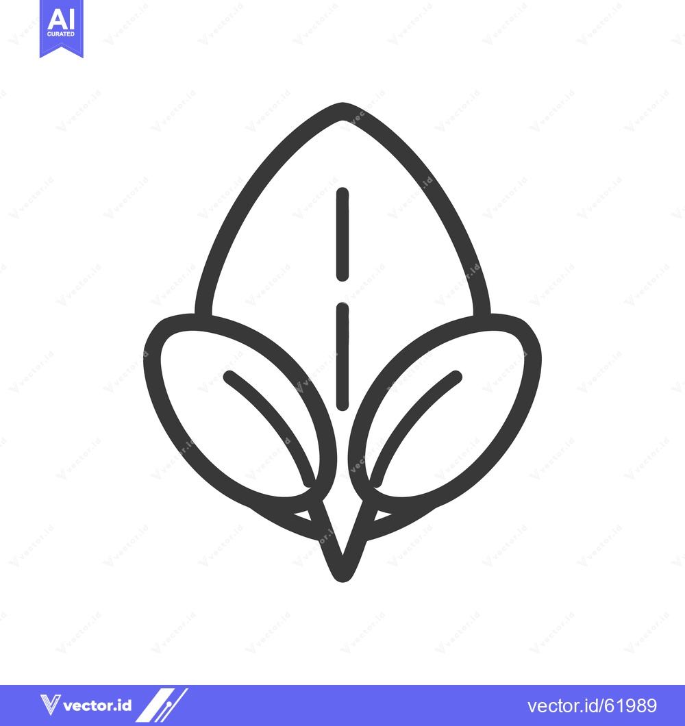 Premium Vector of The illustration portrays a stylized plant with three individual leave