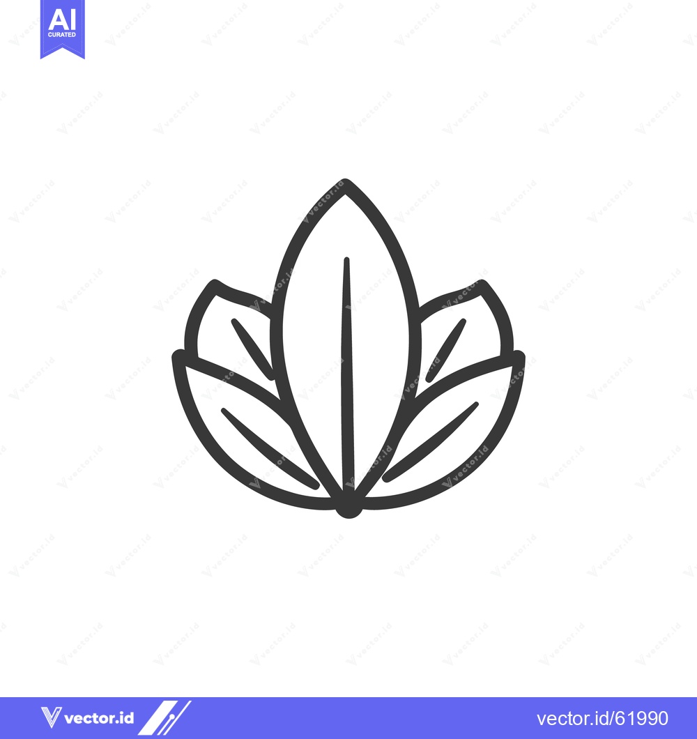 Premium Vector dari A simple black line drawing shows multiple overlapping leaves