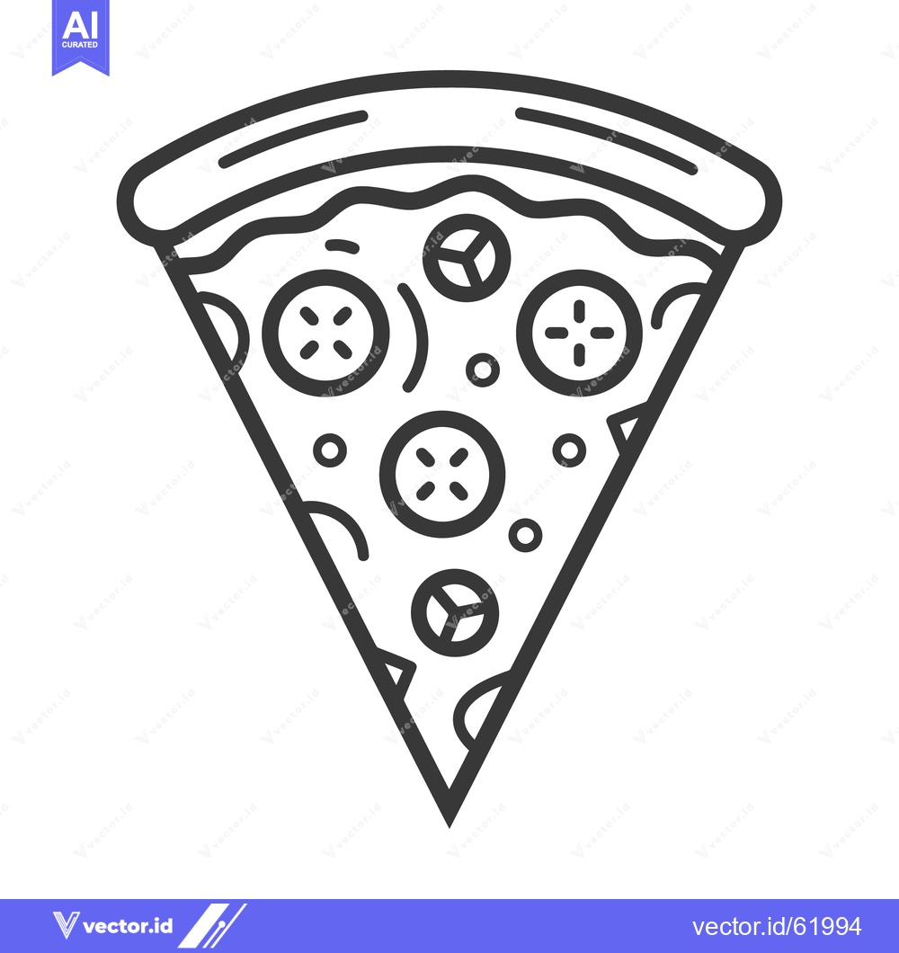 Premium Vector of A stylized graphic illustration of a single slice of pizza