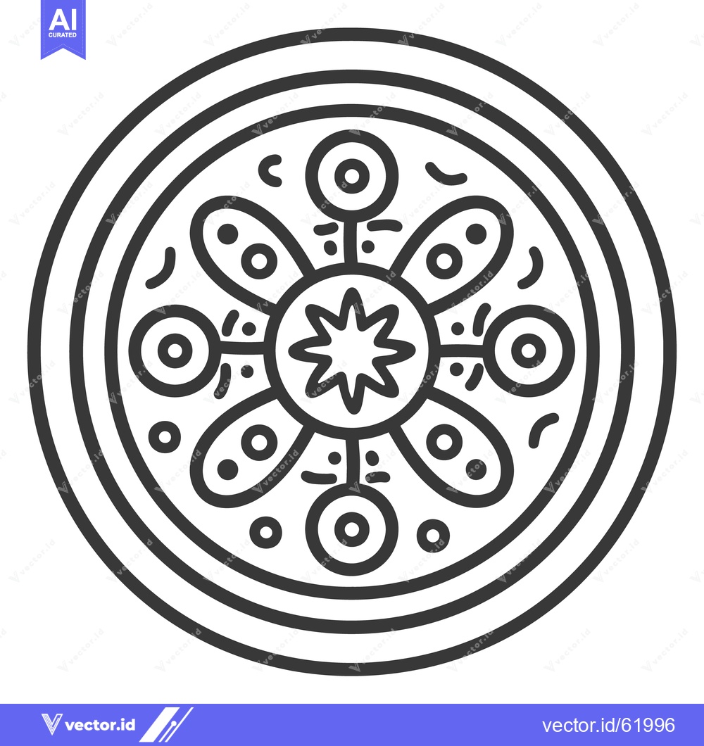 Premium Vector of A simple illustration featuring a circular floral or mandala design