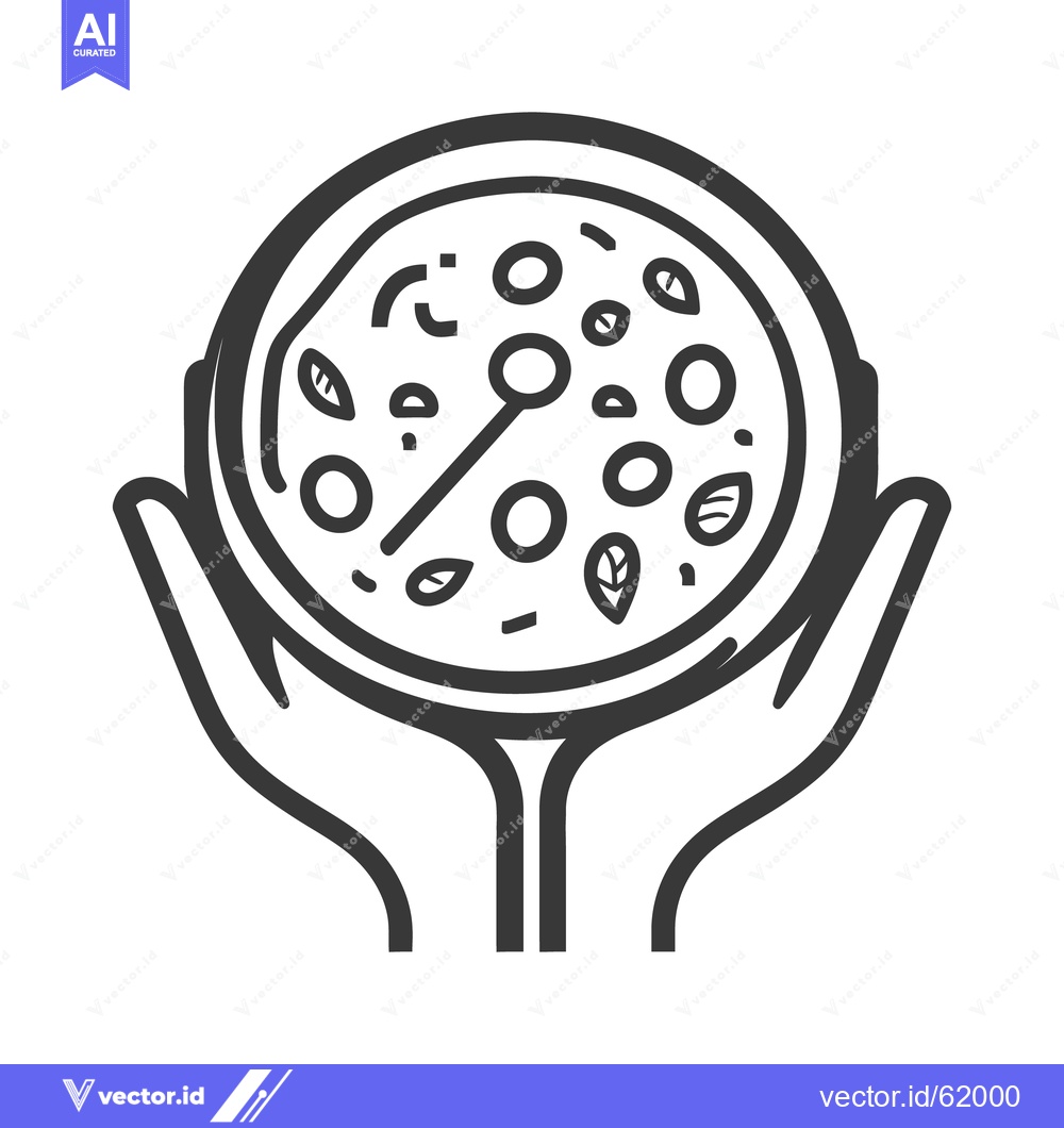 Premium Vector dari A black and white illustration of a pizza held in hands