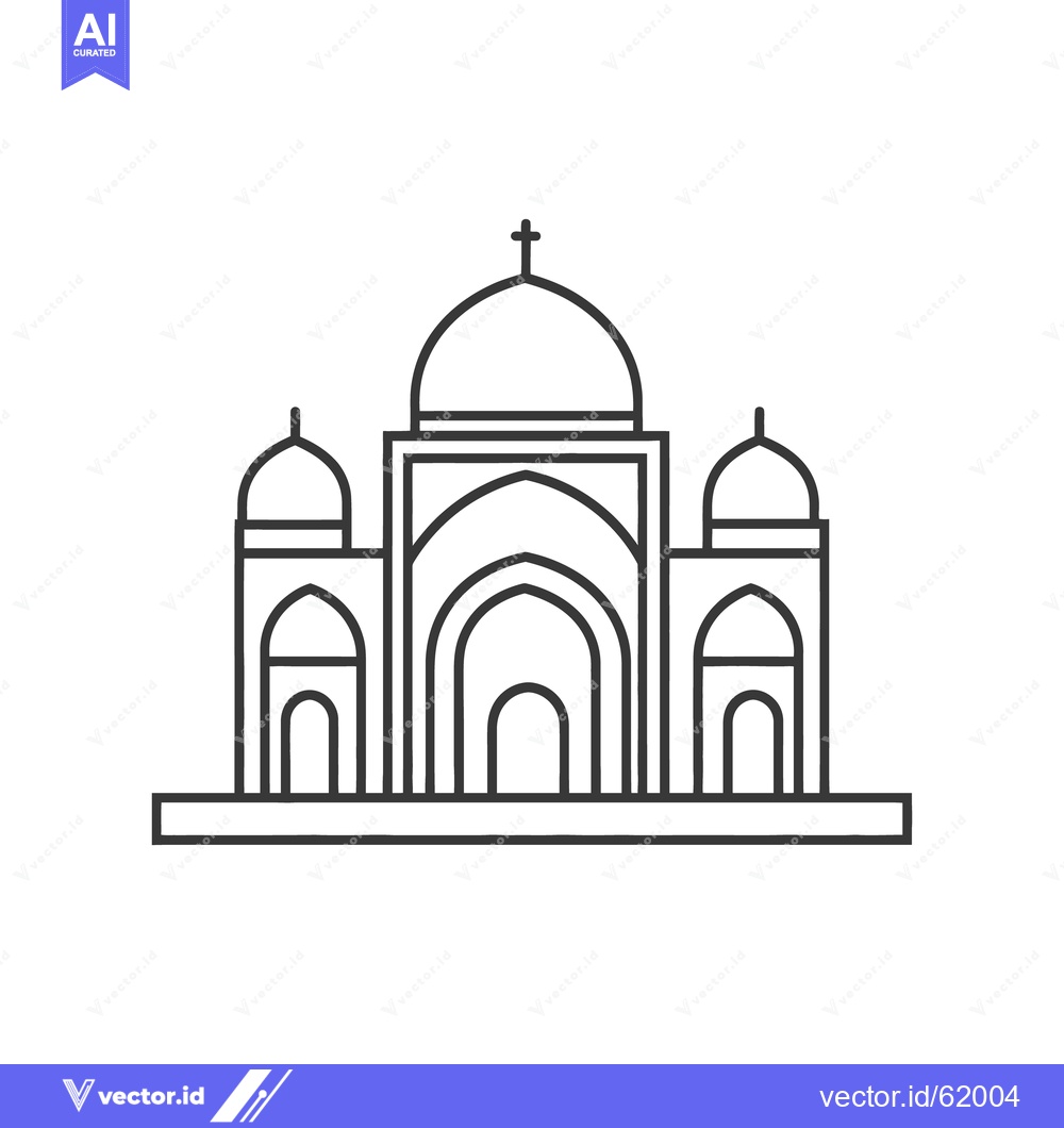 Premium Vector of A simple black and white outline illustration of a building structure