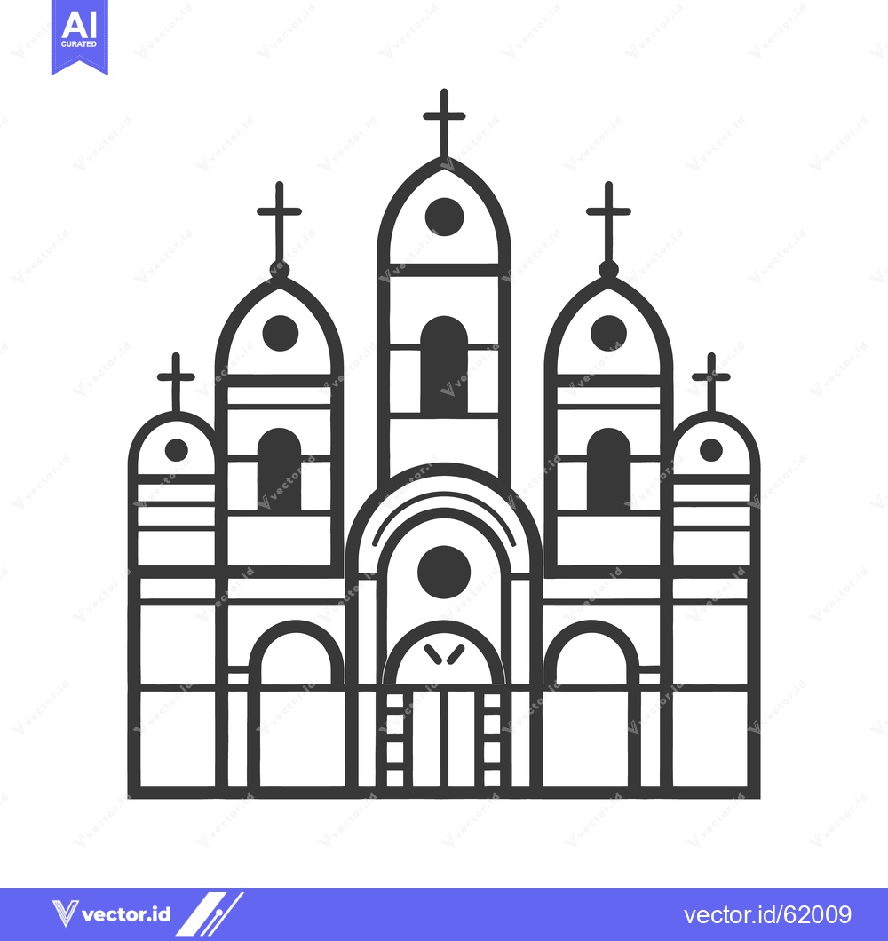 Premium Vector dari A black and white illustration depicting a religious place of worship