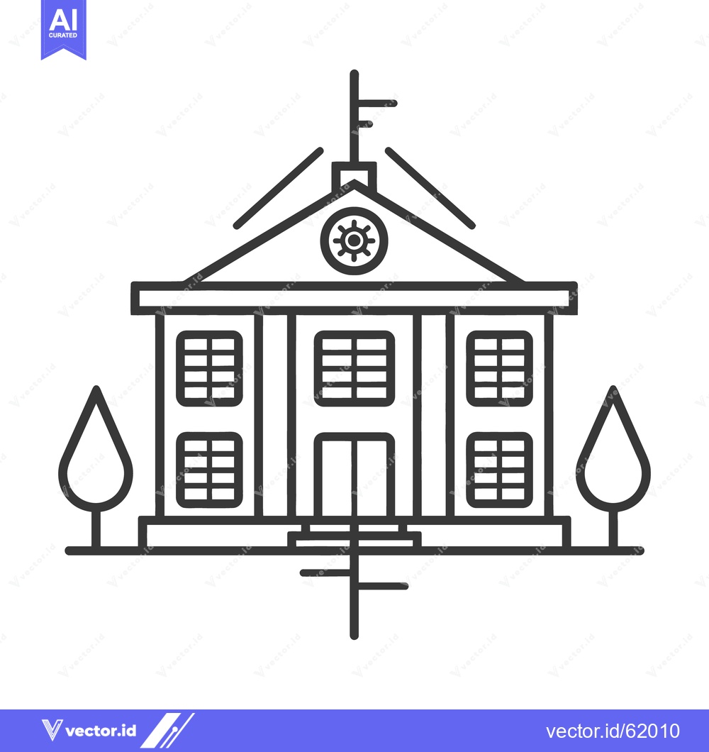 Premium Vector of Vector illustration representing a government building with trees on e