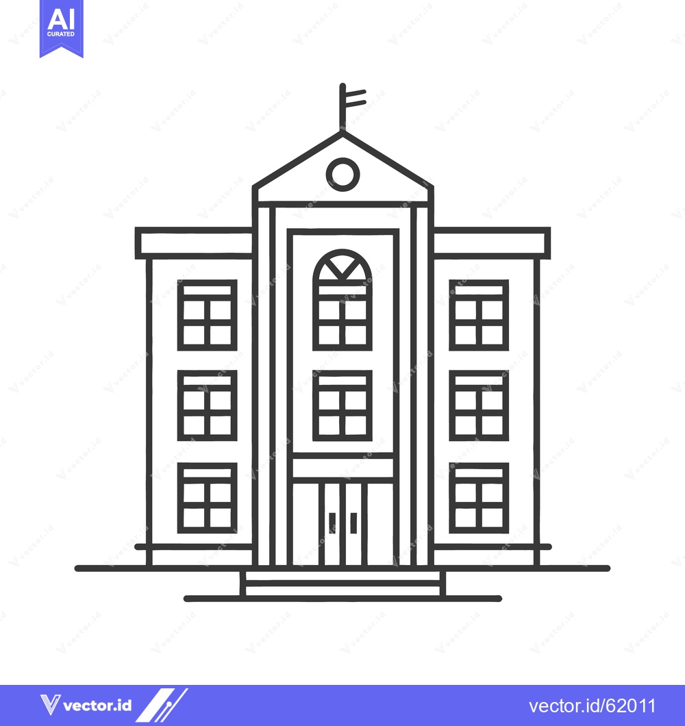 Premium Vector dari Vector illustration of an institutional building with multiple stories
