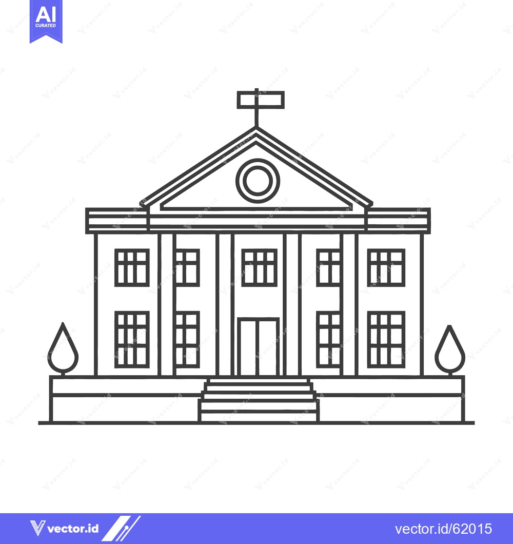 Premium Vector dari A simple black and white illustration of a government building