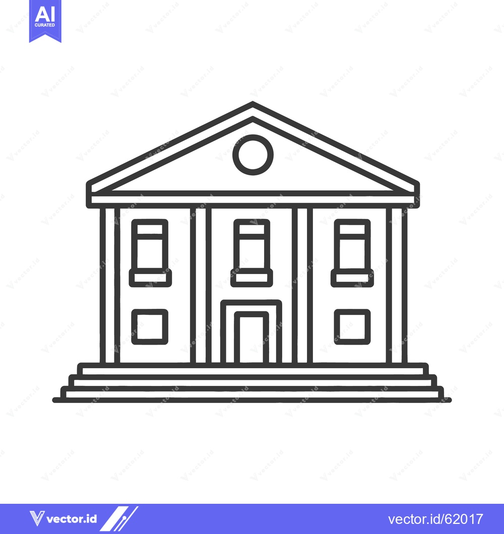 Premium Vector of A classical building design featuring columns and symmetrical windows