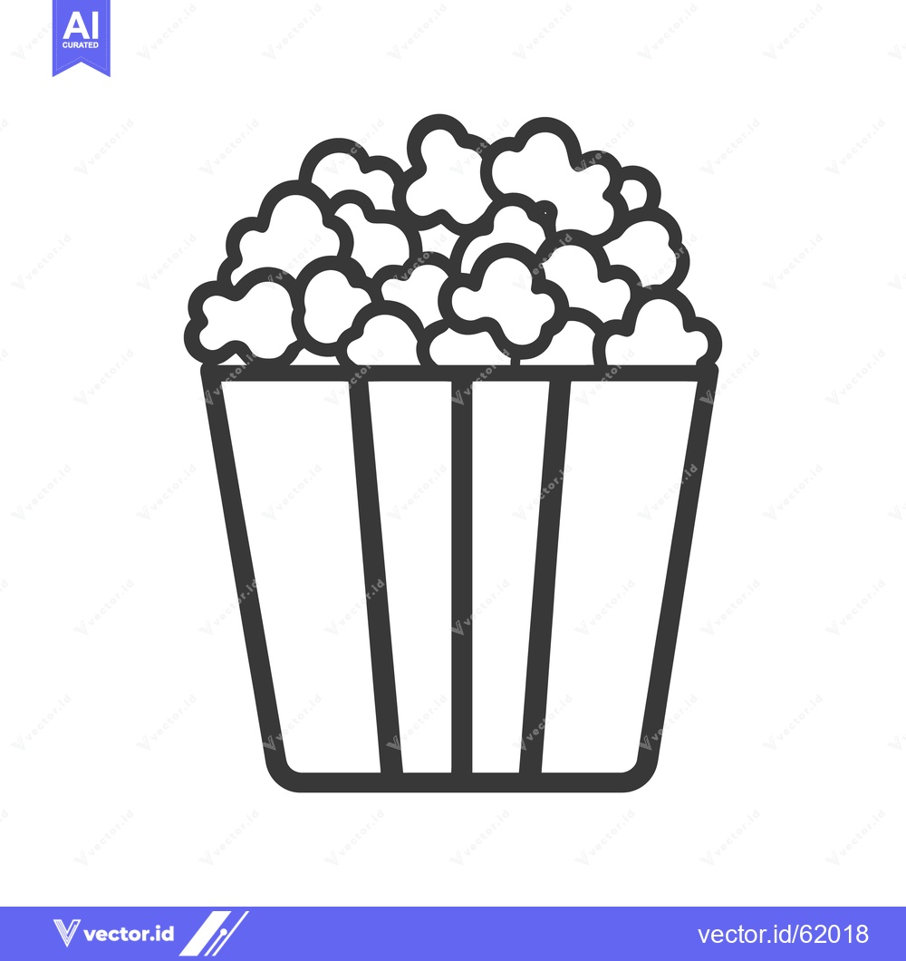 Premium Vector dari A striped container brimming with fluffy and delicious popcorn kernels