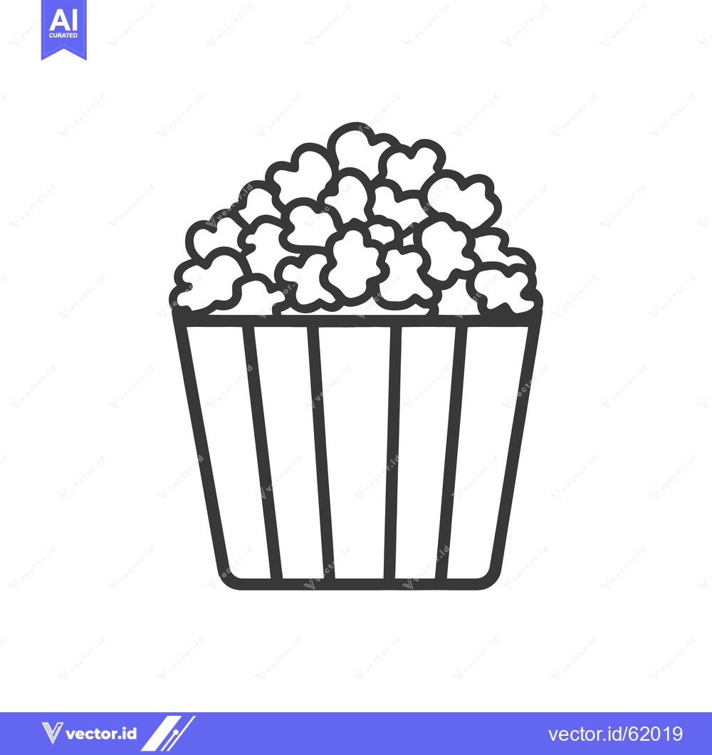Premium Vector dari A striped bucket overflowing with delicious popped corn