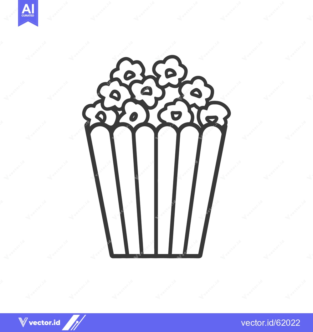 Premium Vector of A paper container full of fluffy popped kernels of corn