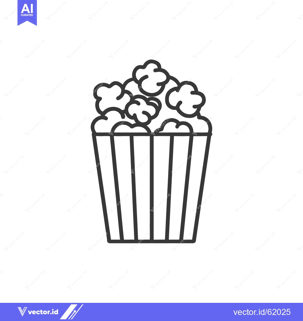 Premium Vector of A simple outlined illustration of a carton of popcorn