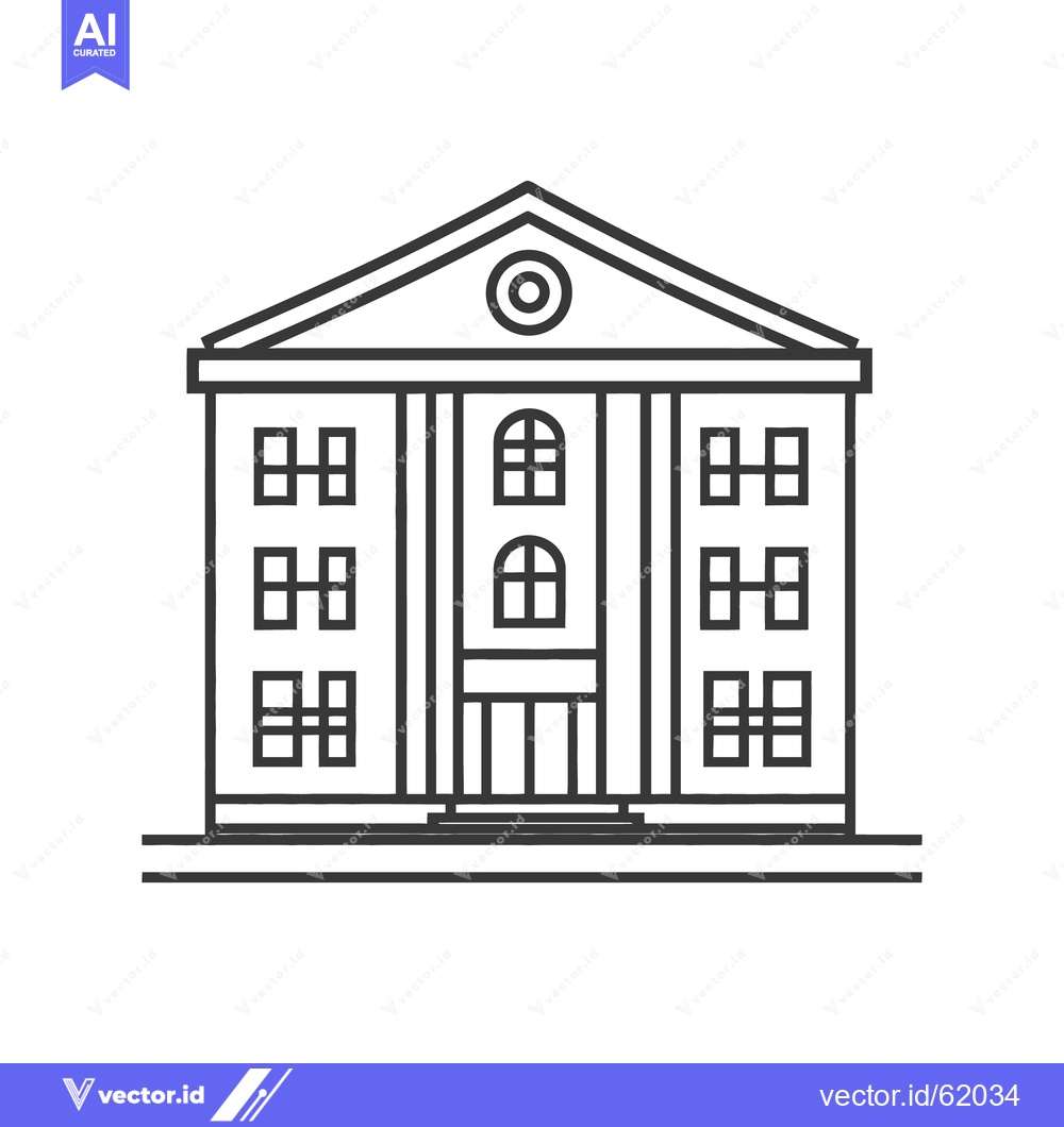 Premium Vector of A simple black and white illustration of a large building