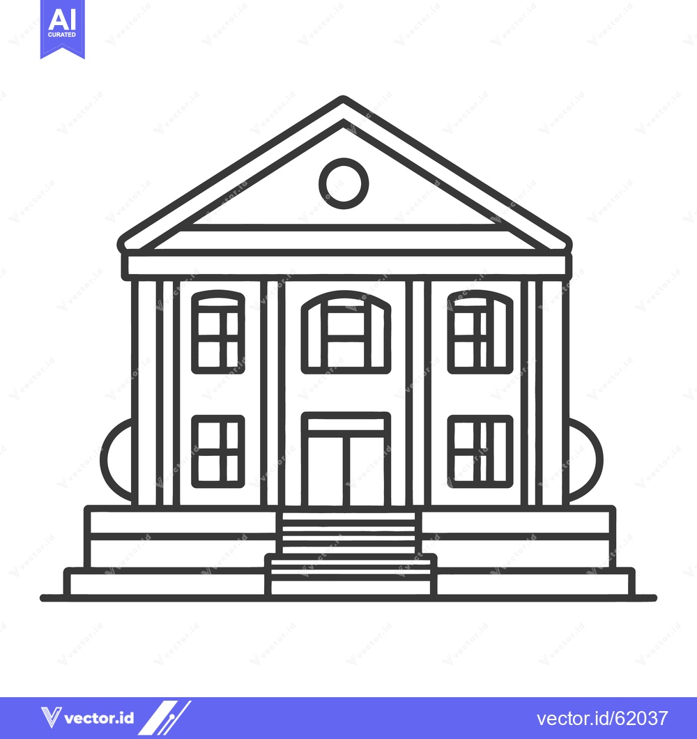 Premium Vector dari A simple black and white illustration of a government building