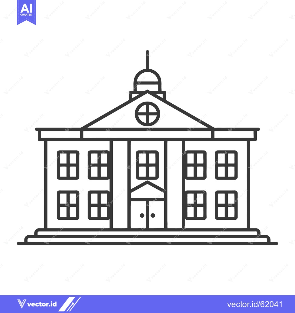 Premium Vector dari A classical building illustration featuring pillars multiple windows a