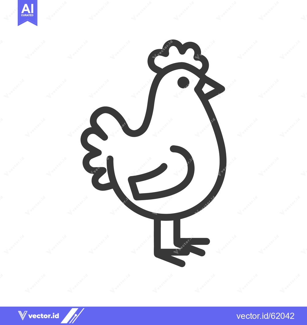 Premium Vector dari A simple black and white linear illustration of a chicken