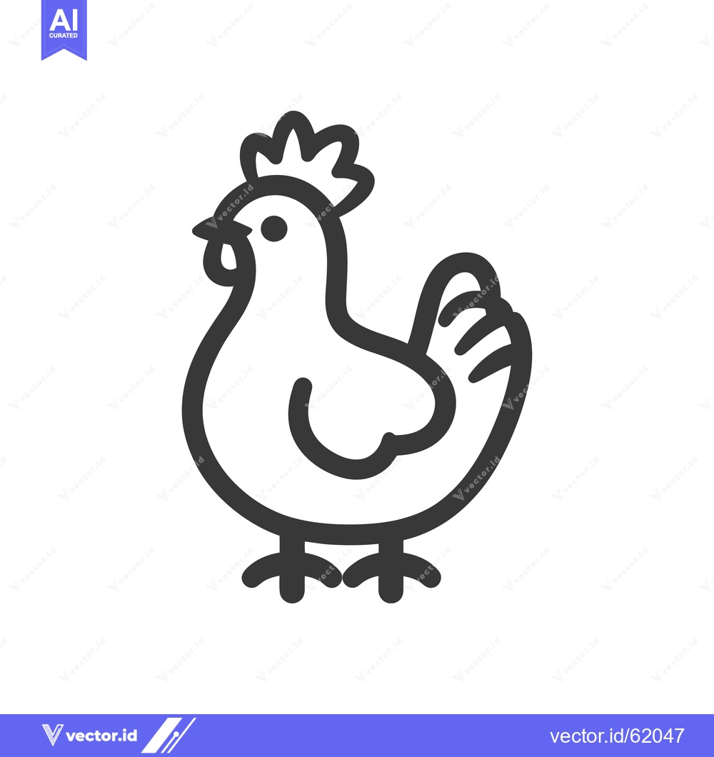Premium Vector dari A simple black and white line drawing of a chicken