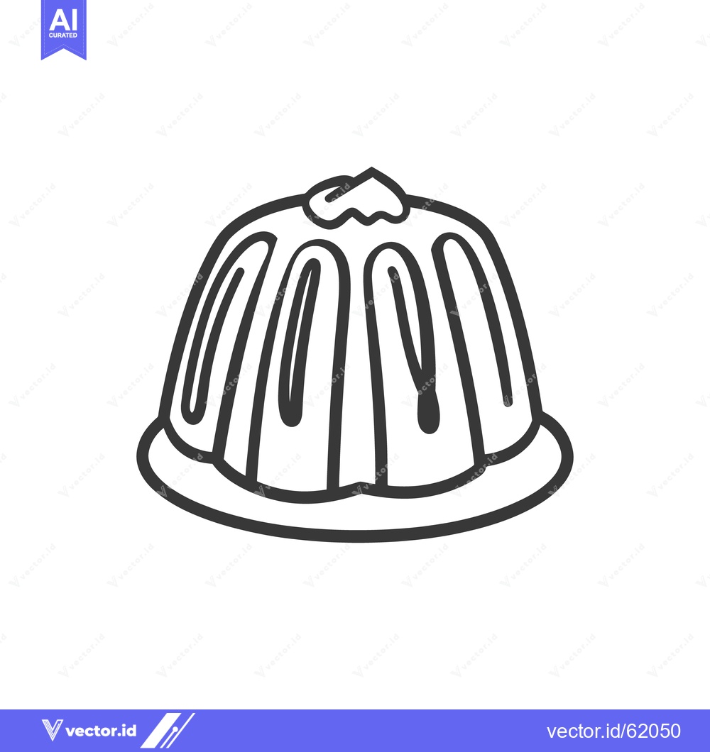 Premium Vector dari A simplistic line drawing of a dome shaped dessert