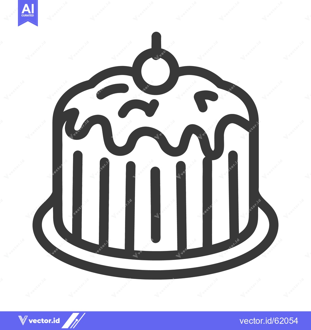 Premium Vector dari A delicious looking cake with cherry on top of the frosting
