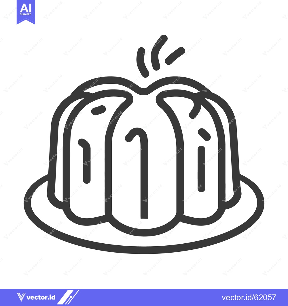 Premium Vector dari A simple black and white image of a dessert on a plate