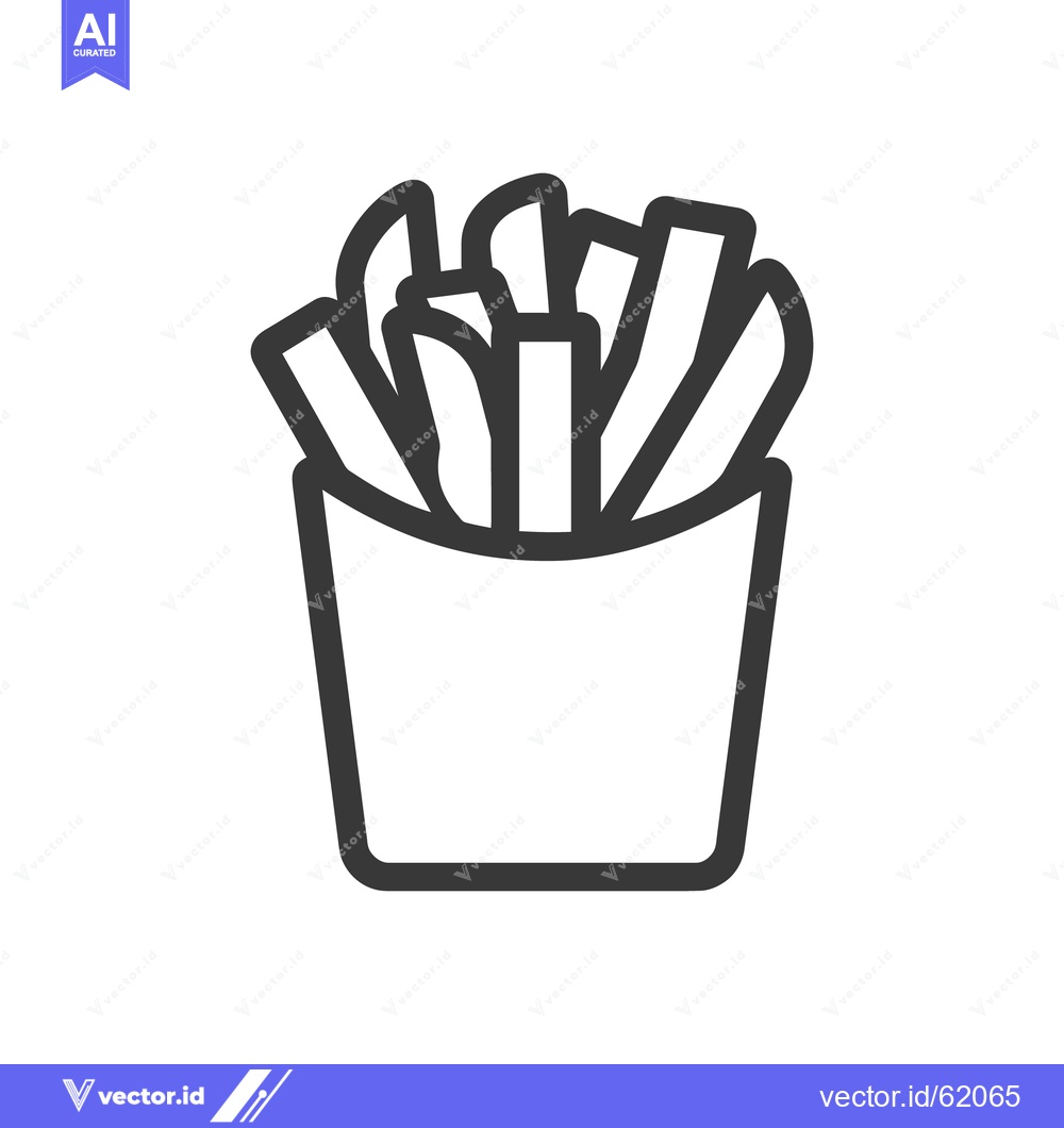 Premium Vector dari A simple outline illustration depicting a carton of french fries