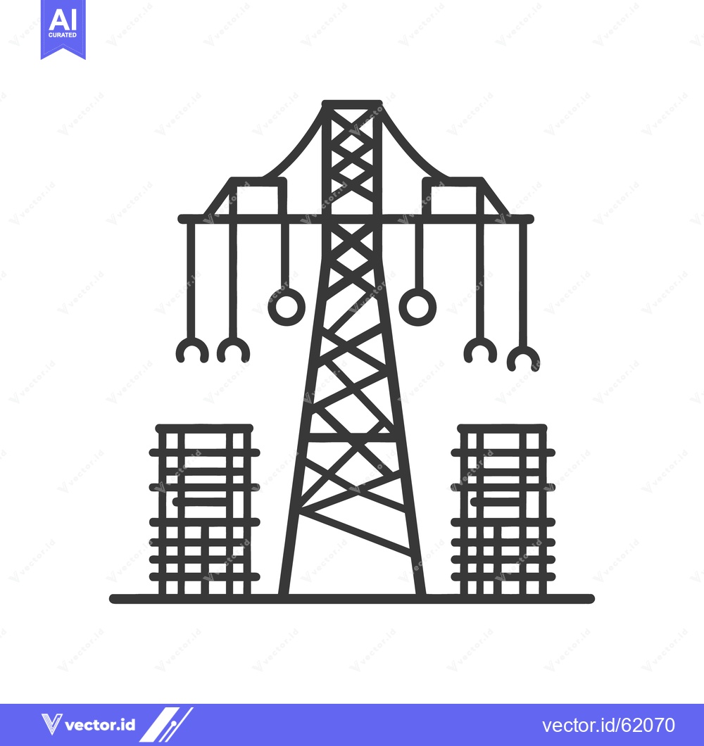 Premium Vector dari A stylized illustration of a power transmission tower structure