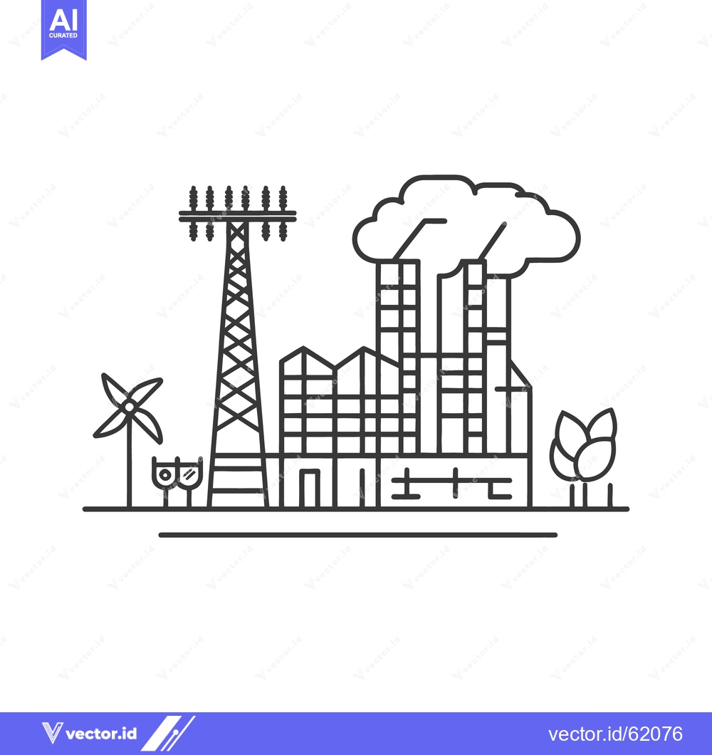 Premium Vector of Simple illustration depicting renewable energy and industrial power so