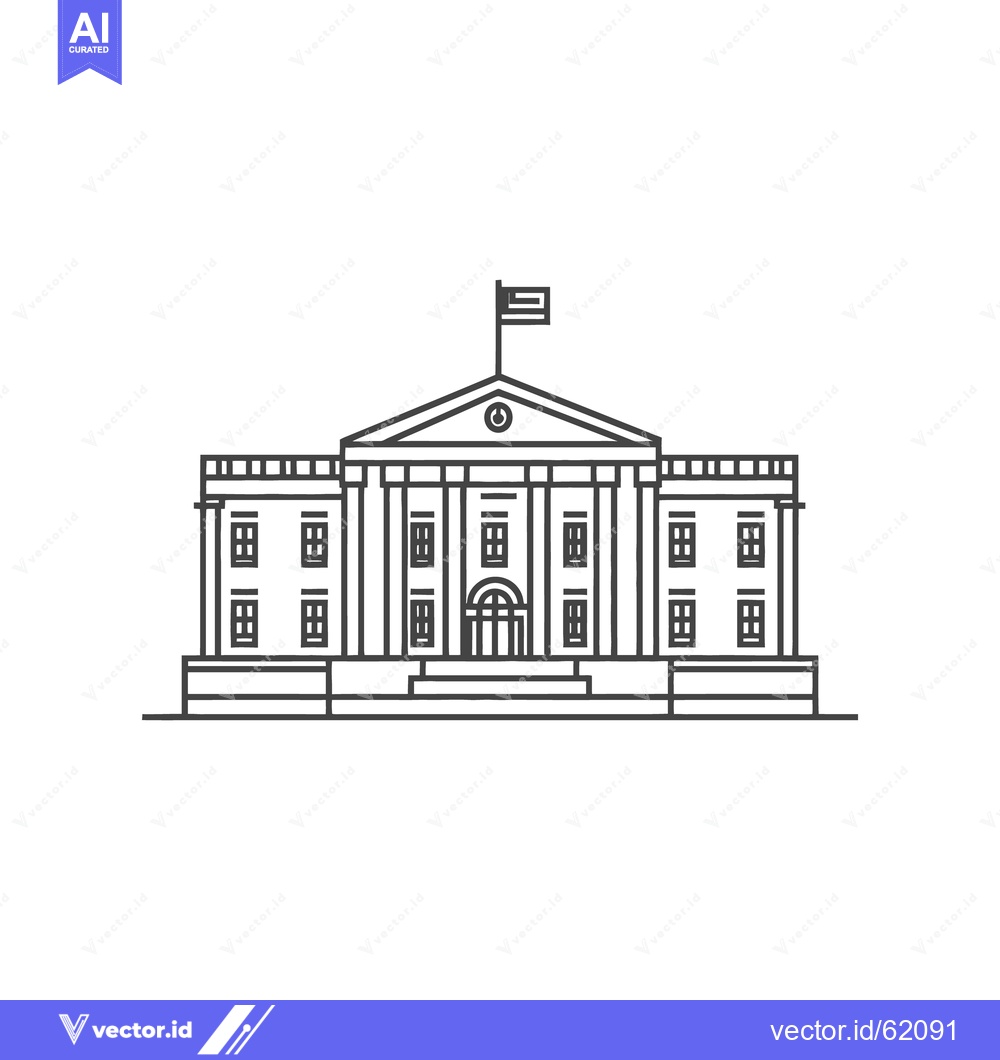 Premium Vector dari A simple line art illustration depicting a large governmental building