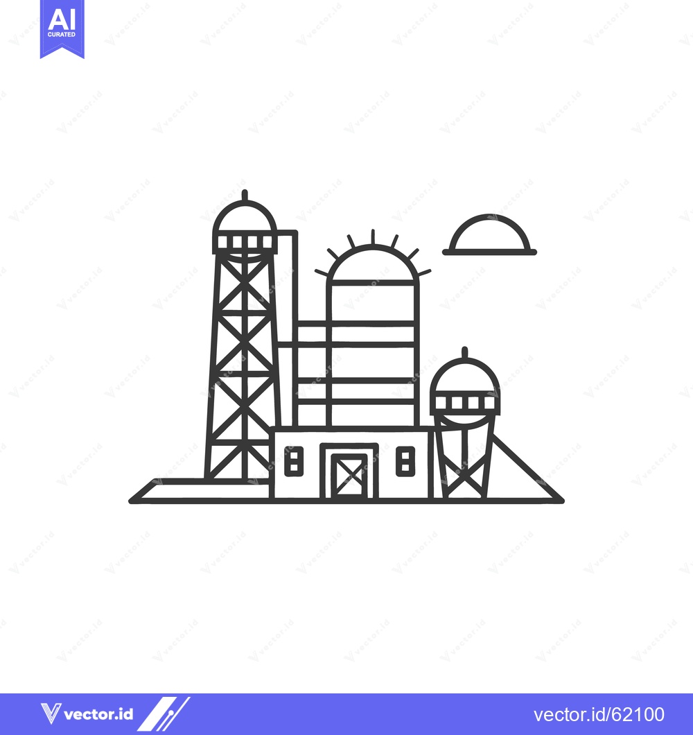 Premium Vector dari Illustration of a simplified industrial factory or manufacturing plant
