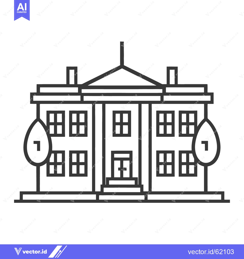 Premium Vector of An illustrated grayscale depiction of a neoclassical building