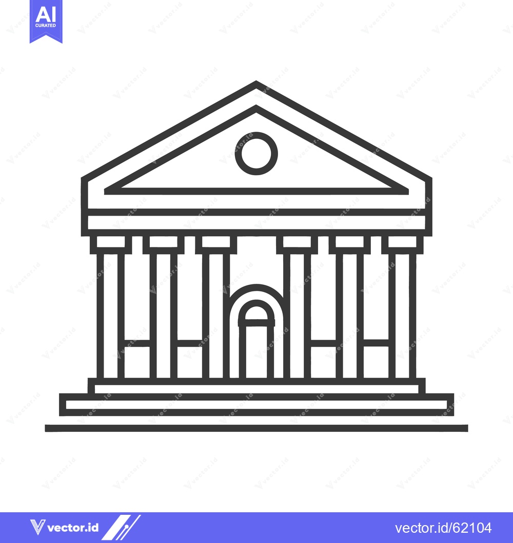 Premium Vector dari Simple line drawing of a classical style building facade