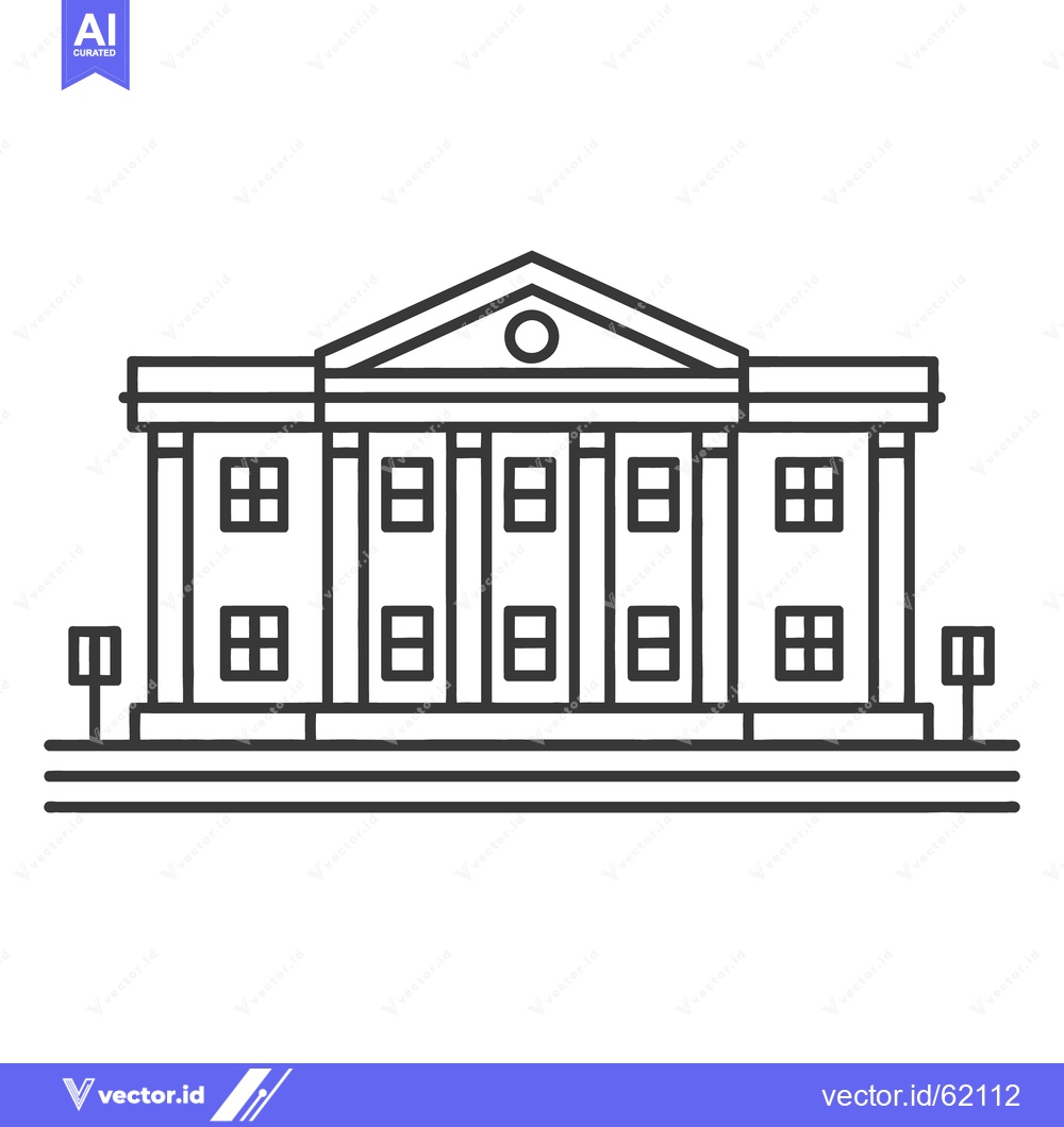 Premium Vector dari Simple Linear Illustration Depicting A Classic Architectural Building
