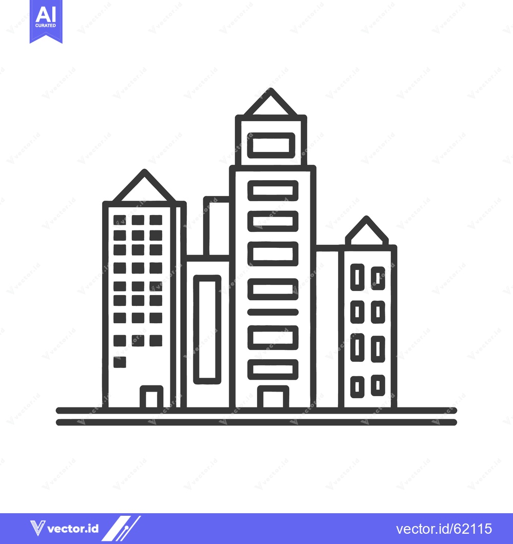 Premium Vector dari Black and white illustration of a modern cityscape skyline