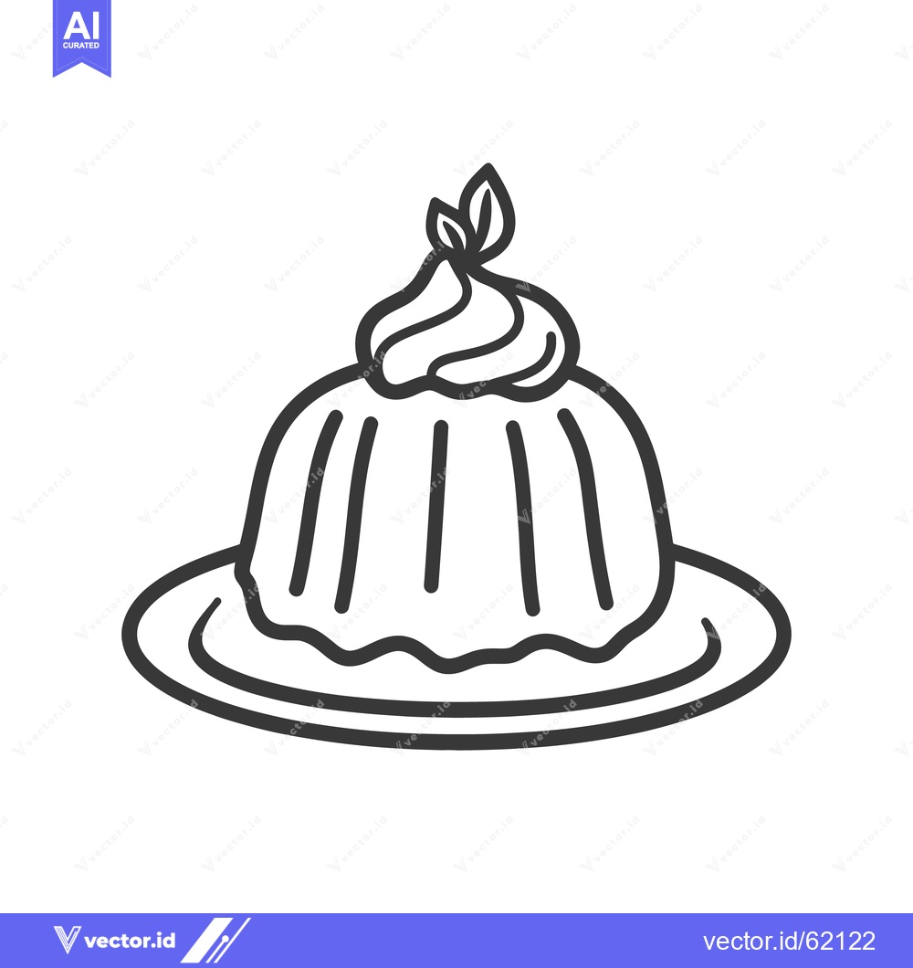 Premium Vector dari A simple black and white illustration of a dessert plate