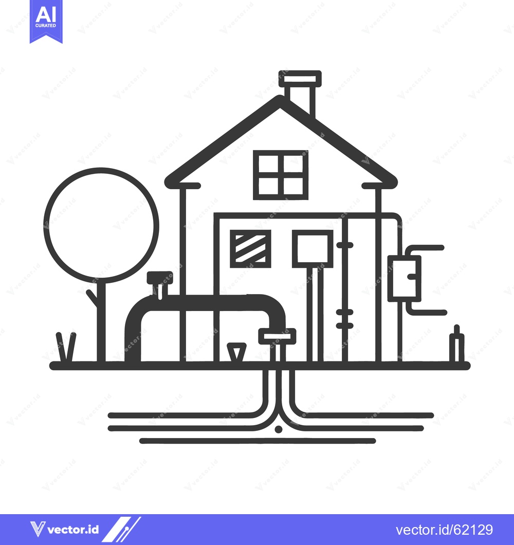 Premium Vector dari A simplified illustration of a house with geothermal heating system